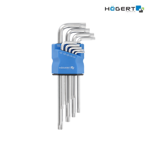 HT1W830 TORX S2 երկար L-աձև բանալիների հավաքածու, 9 հատ